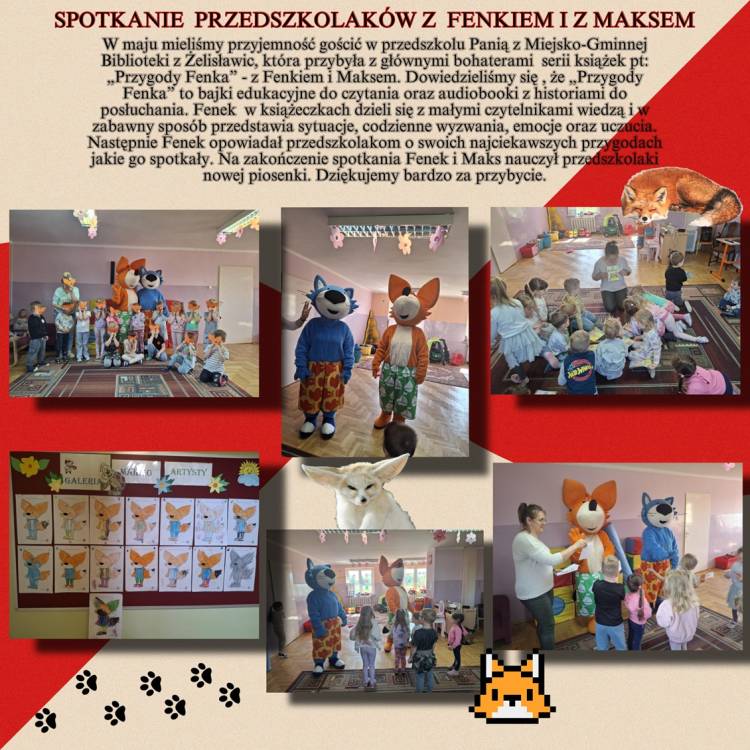 Spotkanie przedszkolaków z Fenkiem i Maksem
