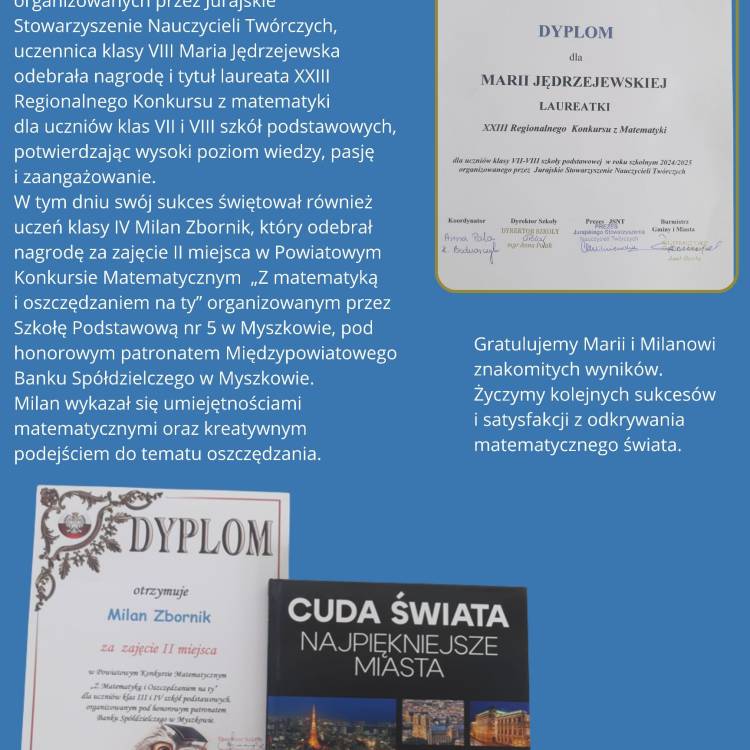 Wyniki XXIII Regionalnego Konkursu z matematyki 